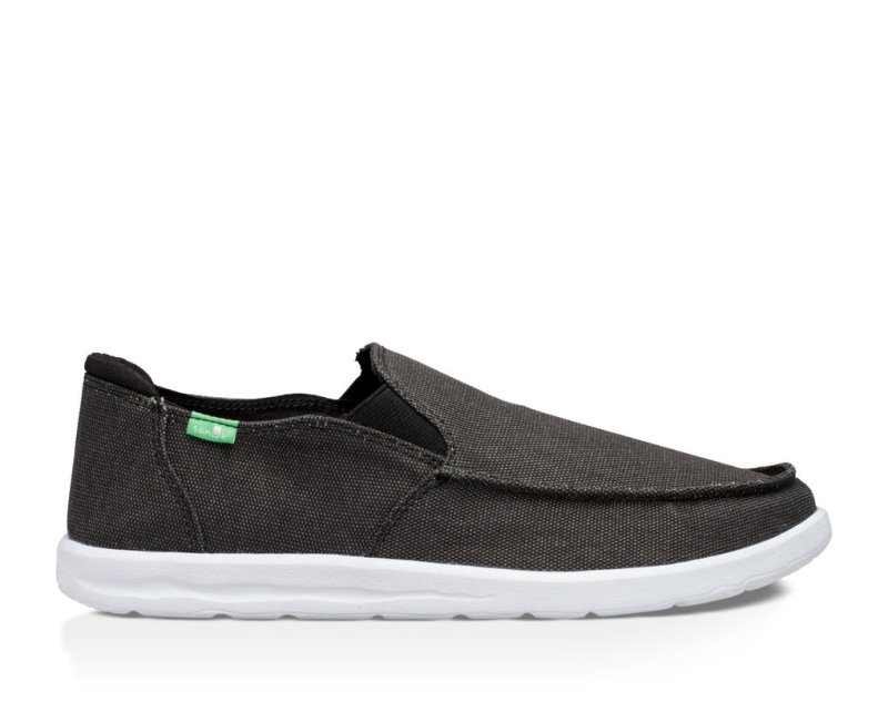 Sanuk Mens Hi Five Black Shoes | SYABCT158